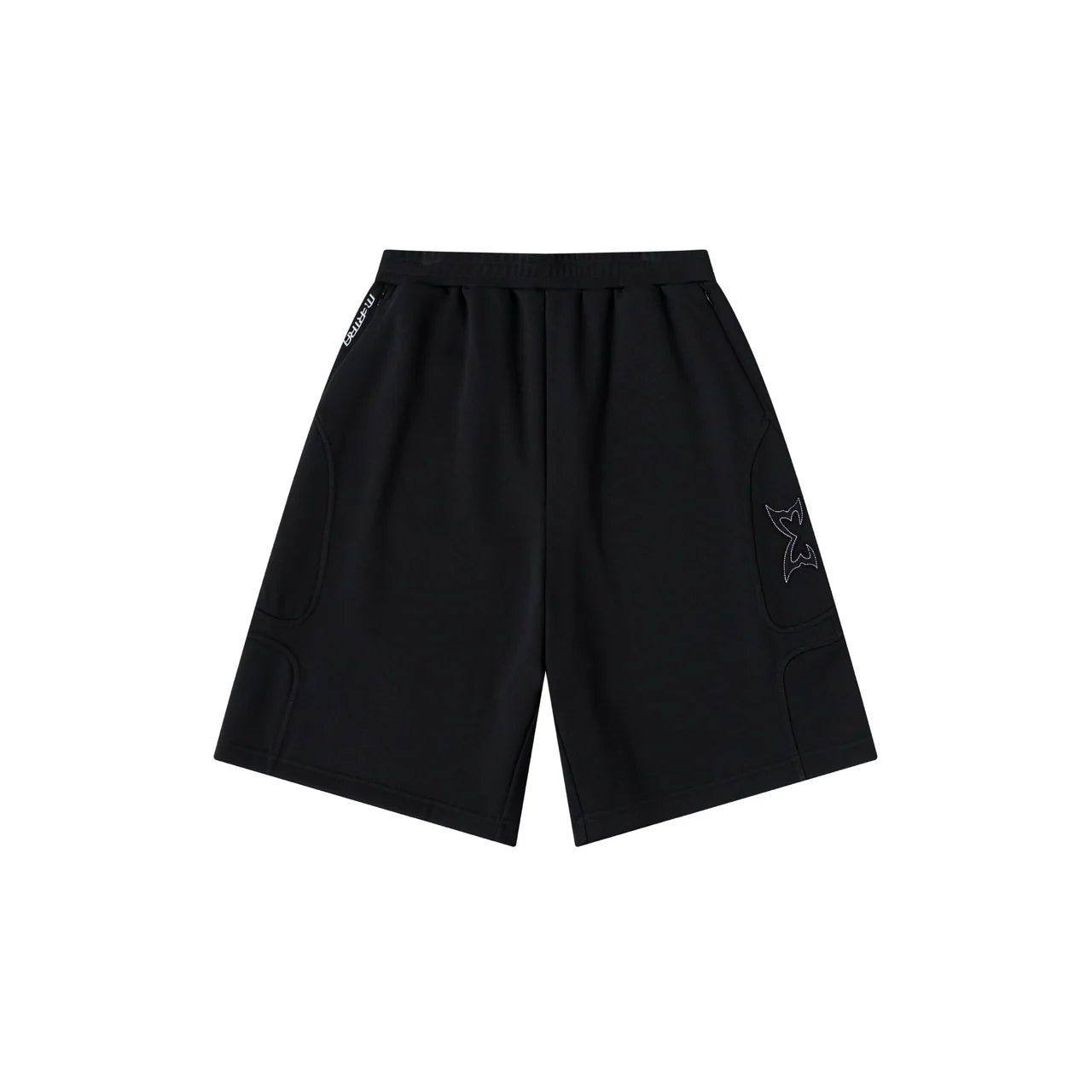Mertra Split Panel Tracksuit Shorts (Black)